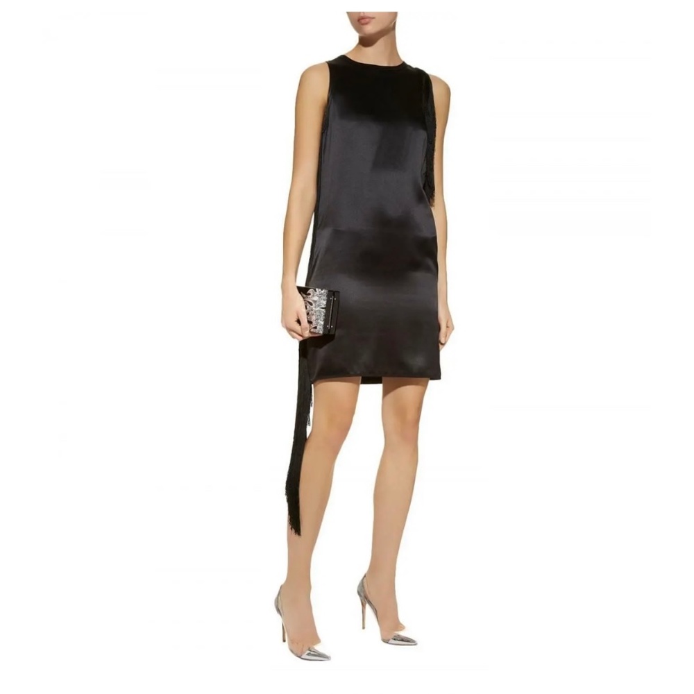 Helumt Lang fringe black dress sz 6